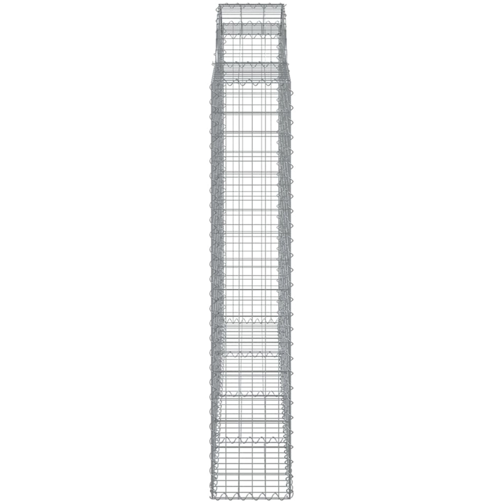 vidaXL Silver Galvanised Iron Arched Gabion Basket 200 x 30 x 160/180cm Image 3