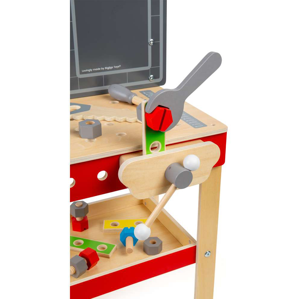 Bigjigs Toys Kids Tool Worker's Workbench Playset 34 Piece Image 3