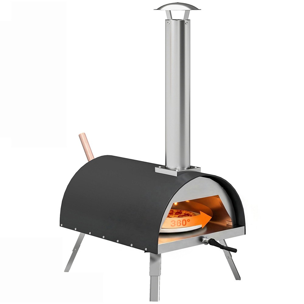Outsunny Rotating Stone Portable 12 inch Outdoor Pizza Oven Image 1