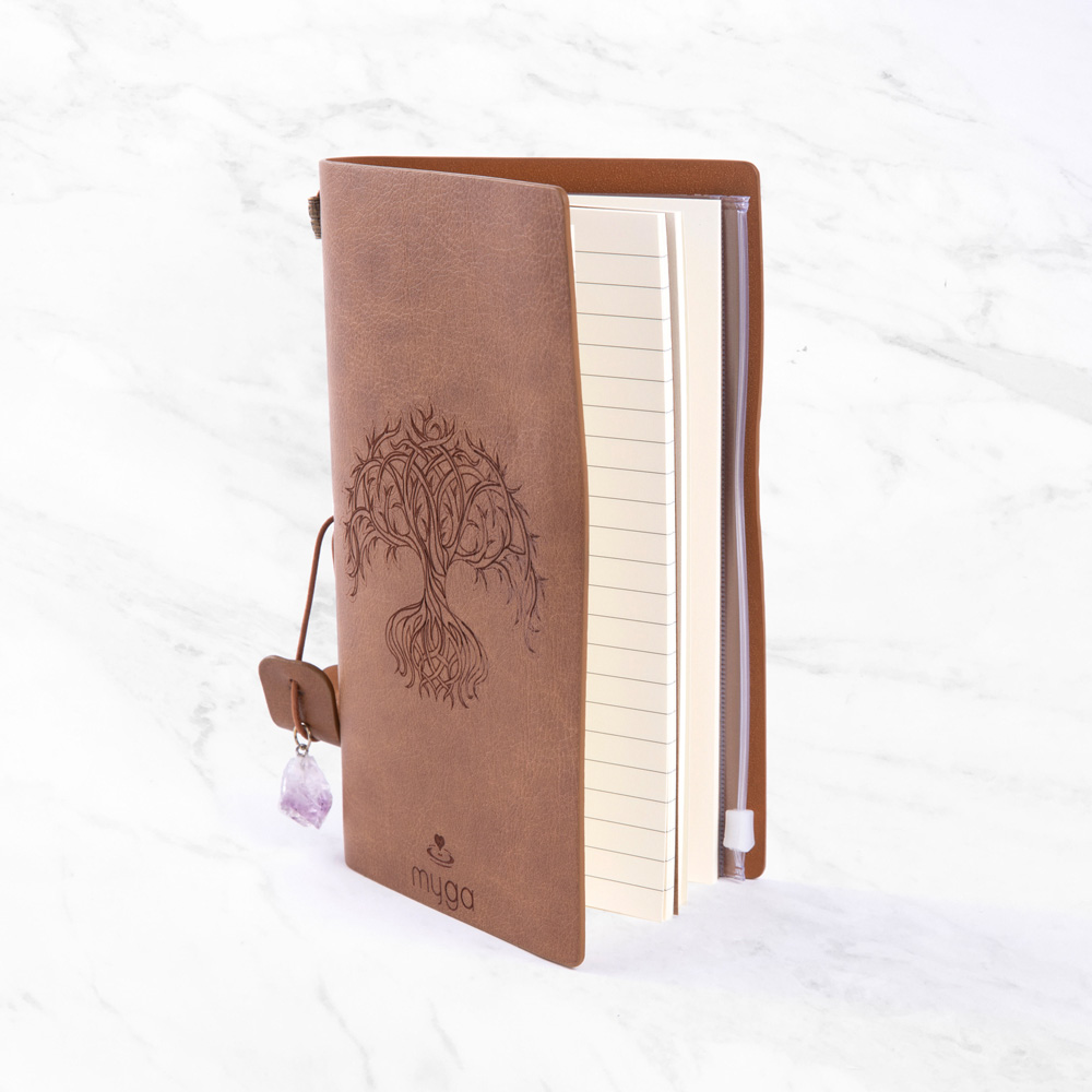 Myga Light Brown Tree Of Life Crystal Notebook Image 2