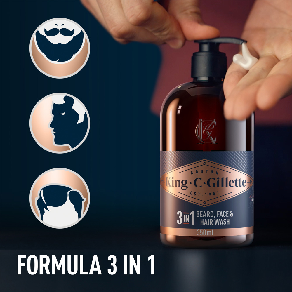Gillette King C. For Men Perfect Beard Ritual Kit Beard Stubble Gift Set Image 7
