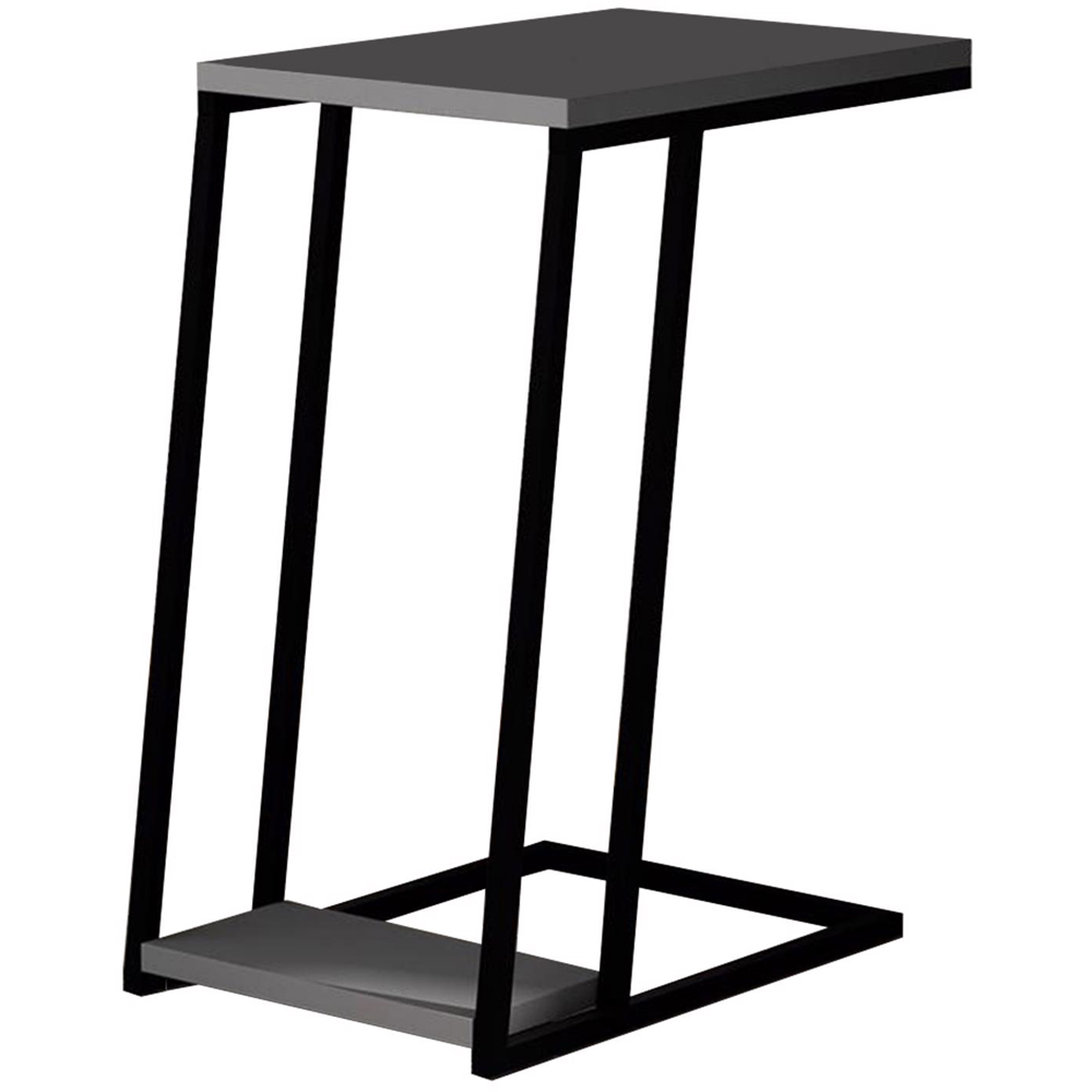 FWStyle Pal 2-Tier Anthracite Metal L Shaped Sofa End Table Image 3