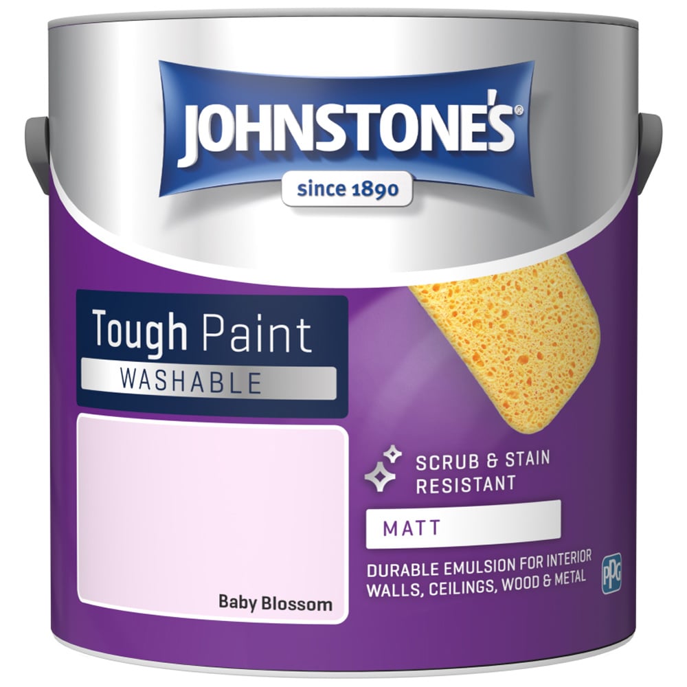 Johnstone's Washable Baby Blossom Matt Emulsion Paint 2.5L Image 2