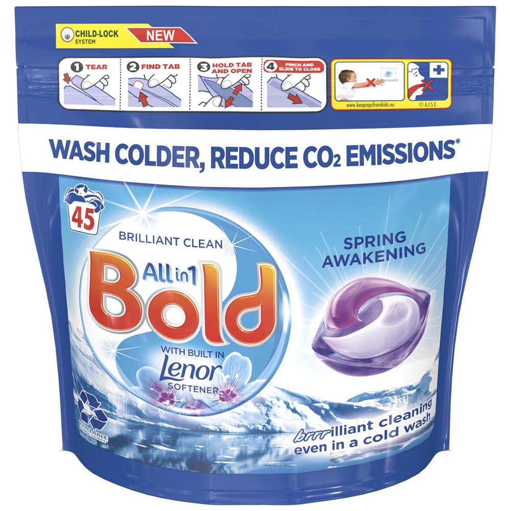 Bold All-in-1 Pods Spring Awakening Washing Liquid Capsules 45 Washes Image 1