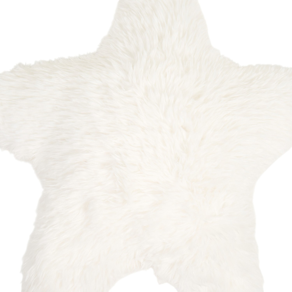 Star Faux Fur Cushion White Image 4