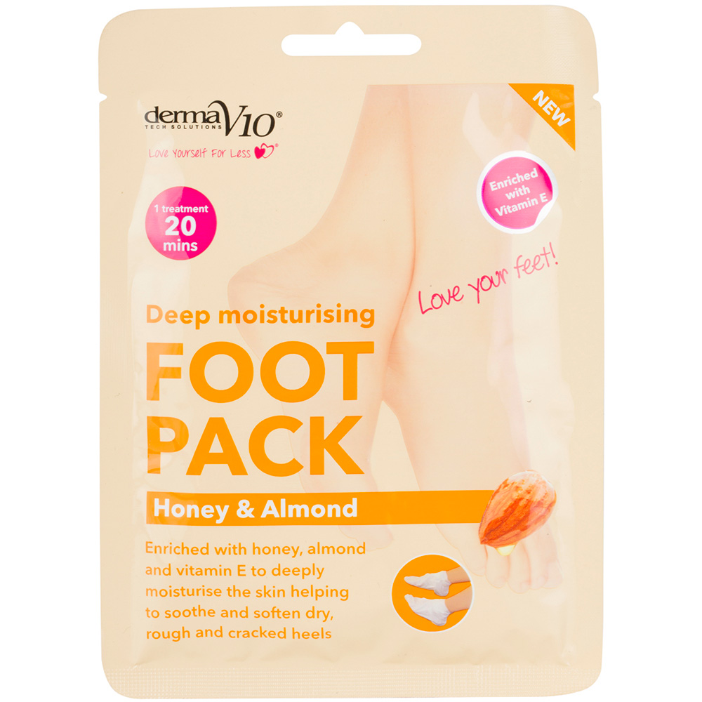 Derma V10 Honey and Almond Deep Moisturising Foot Pack Image
