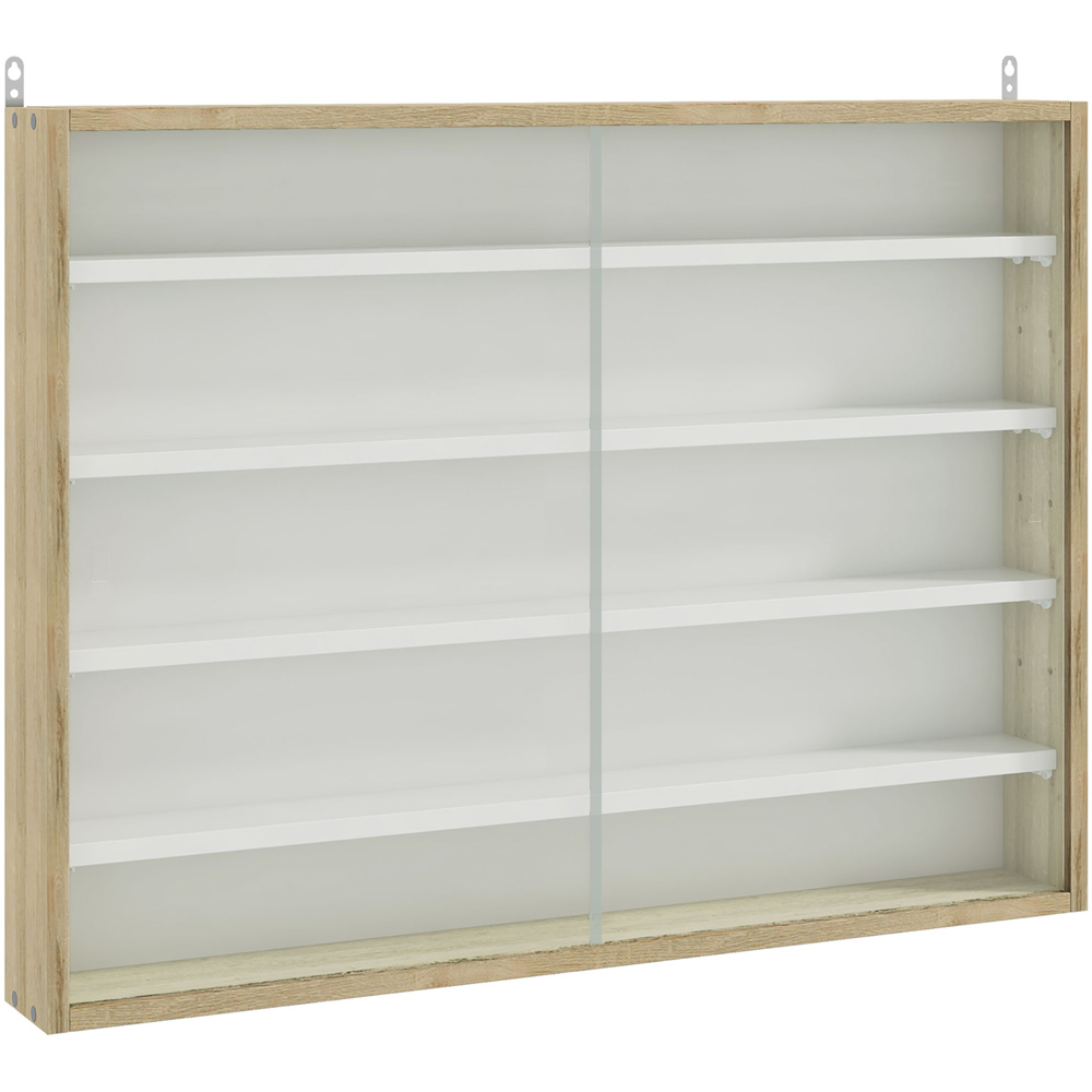 Portland 2 Door 5 Shelf Natural Wall Cabinet Image 2
