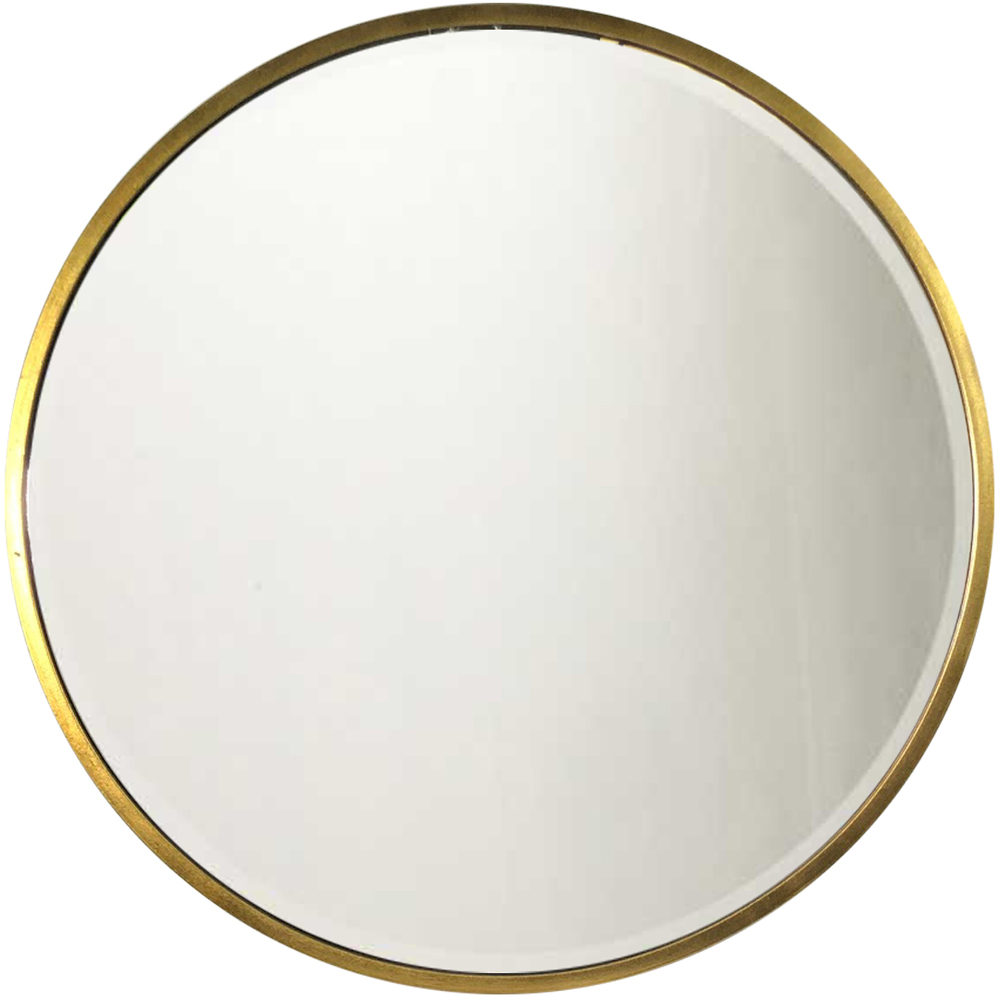 MirrorOutlet Rowan Gold Bevelled Round Wall Mirror 100 x 100cm Image 1