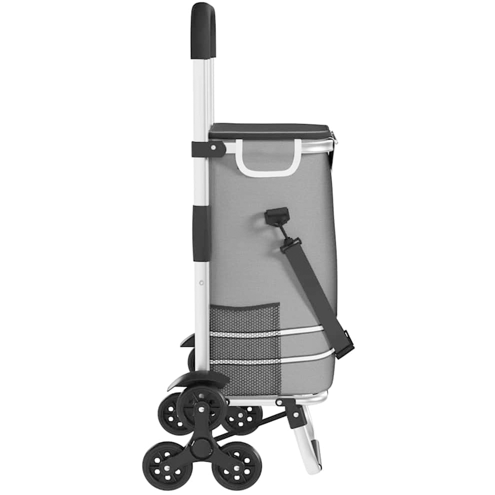 vidaXL 47 x 39 x 100.5cm Grey Foldable Shopping Trolley Image 5