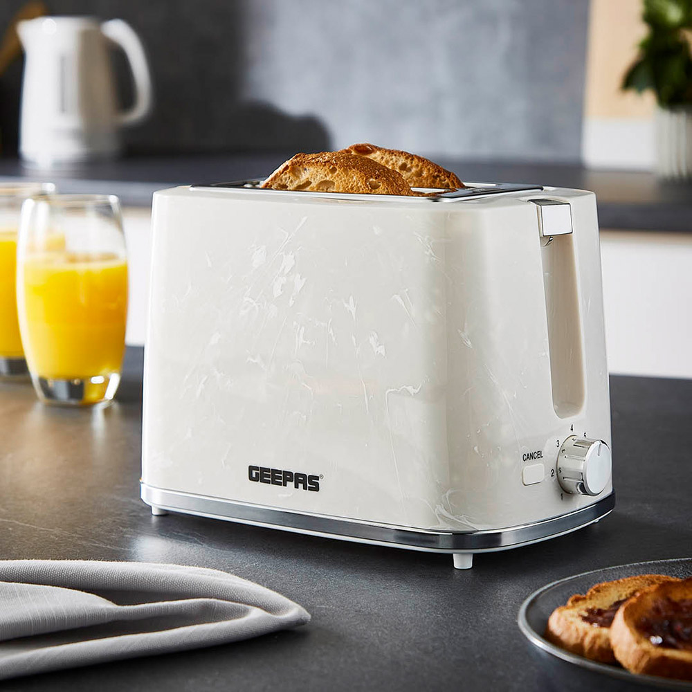 Geepas GBT36555UK-WT White 2 Slice Toaster 900W Image 2