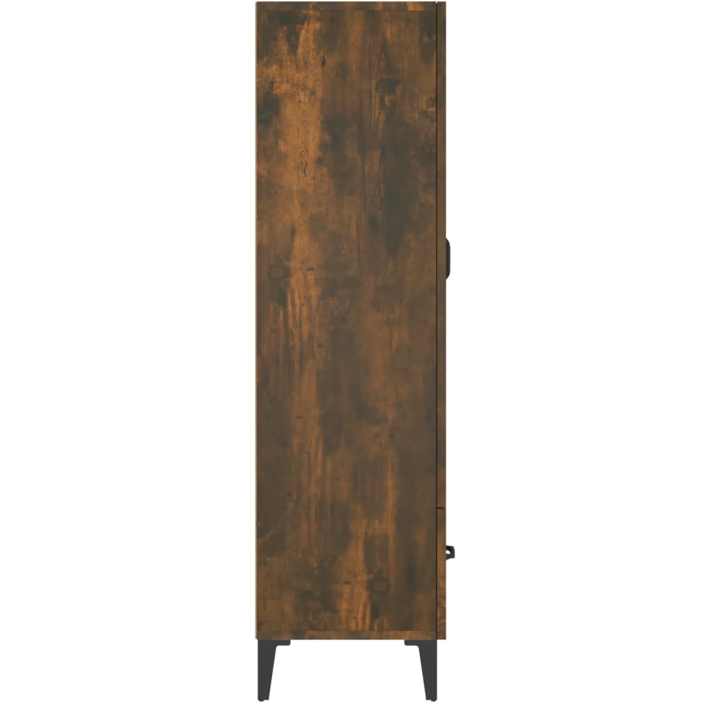 vidaXL 2 Door Single Drawer Smoked Oak Highboard Image 5