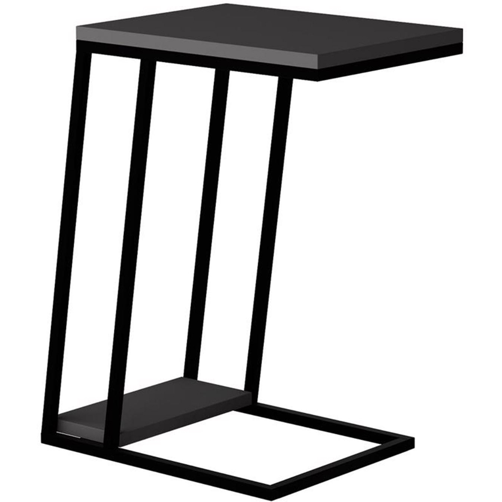 FWStyle Pal 2-Tier Anthracite Metal L Shaped Sofa End Table Image 4