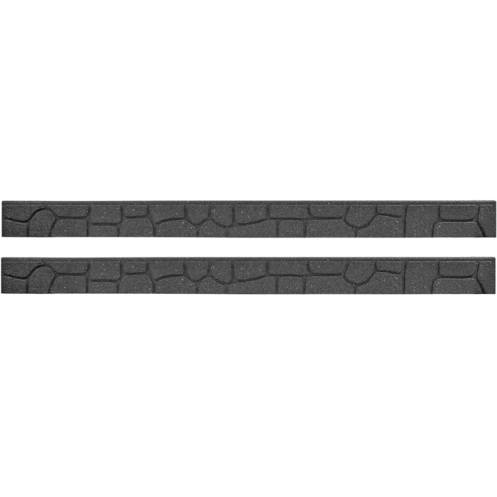 Garden Gear 9 x 120cm 2 Pack Grey Ultra Curve Stones Garden Border Edging Image 1