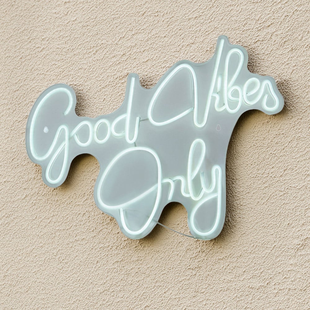 Good Vibes Neon Light Sign - White Image 1