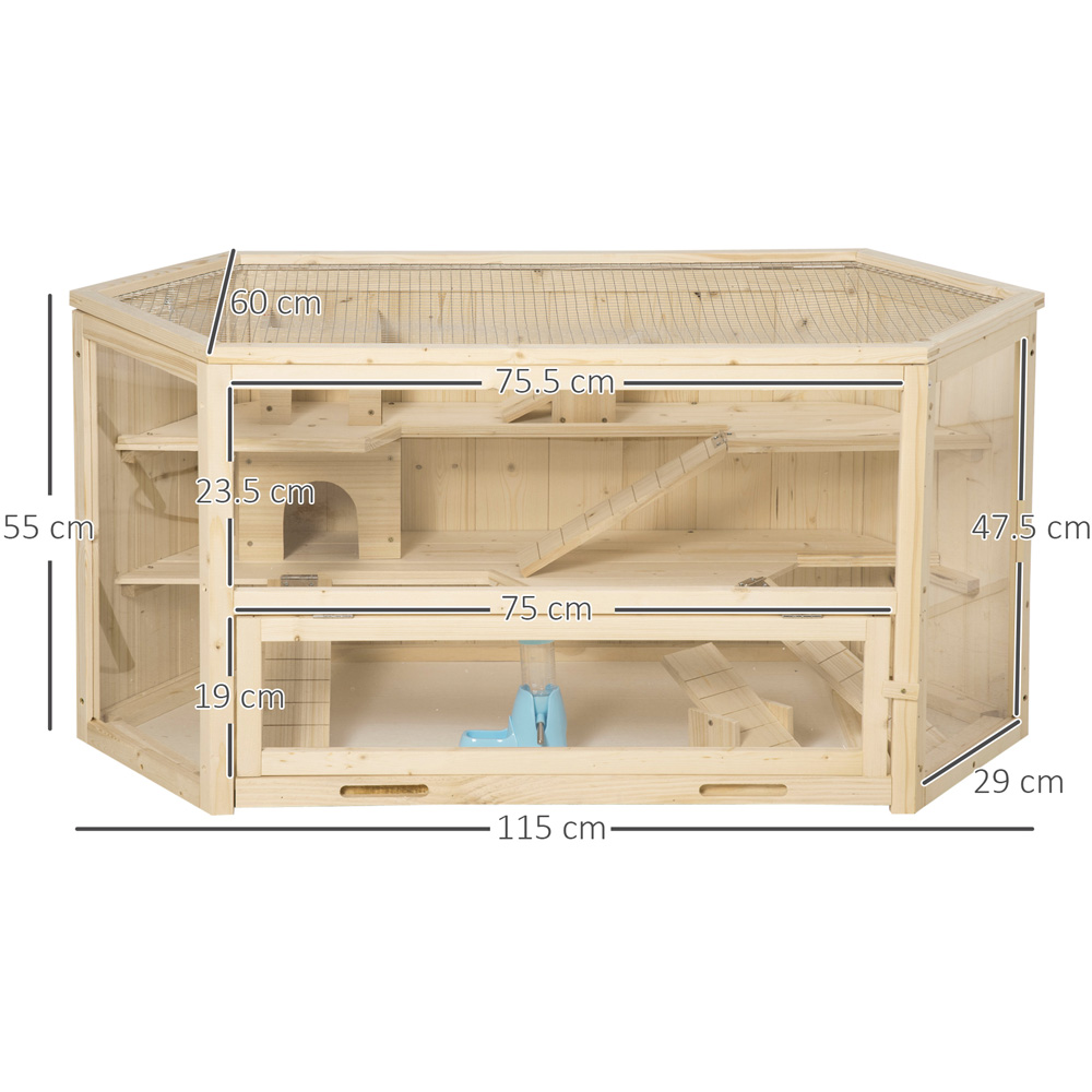 PawHut 3 Tier Wooden Hamster Play Centre Image 7