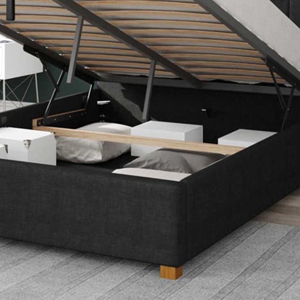 Aspire Hepburn Super King Ebony Malham Weave Ottoman Bed Image 3