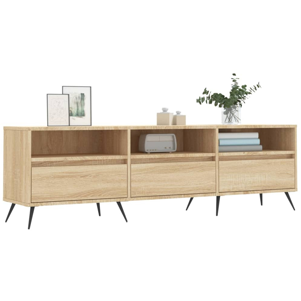 vidaXL 3 Door 3 Shelf Sonoma Oak TV Cabinet Image 3