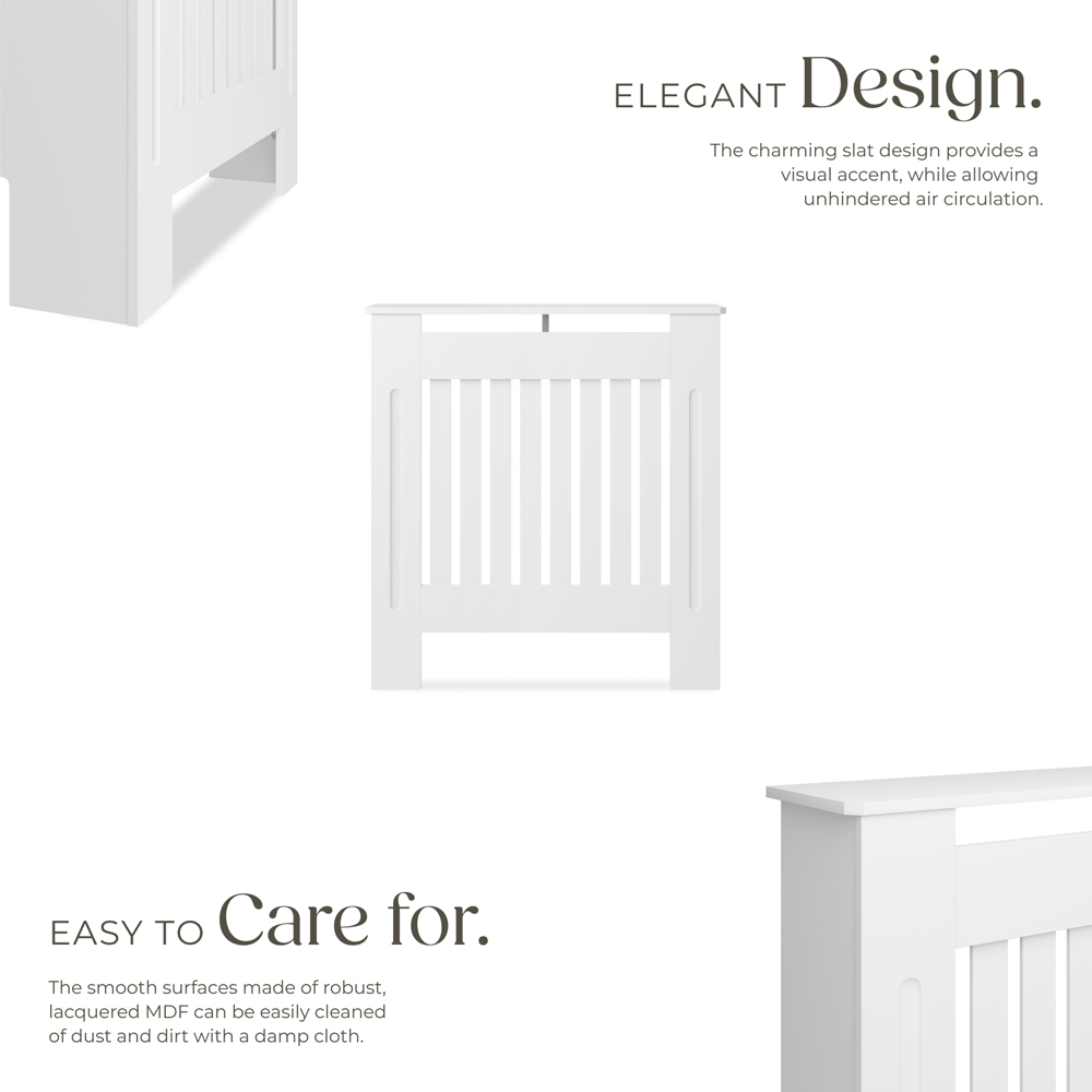 tectake Vila Louvre Style White Radiator Cover 78 x 82 x 19cm Image 3