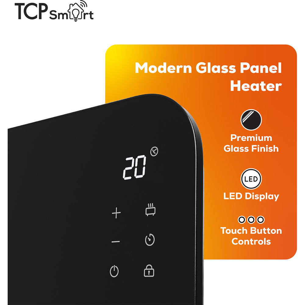 TCP Smart Midnight Black Glass Panel Heater with Energy Monitoring 2000W Image 4