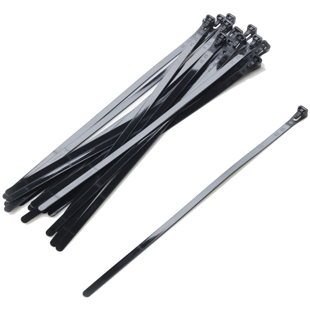 Wilko 295mm Black Reusable Cable Tie 20 Pack Image