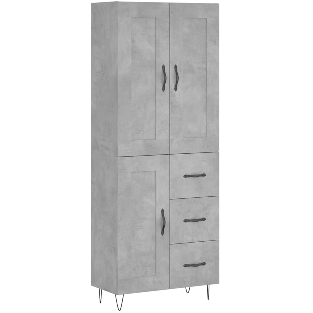 vidaXL 3 Door 3 Drawer Concrete Grey Highboard Image 2