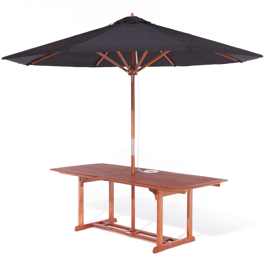 Rowlinson Bali 8 Seater Rectangular Extendable Dining Set with Parasol Image 7