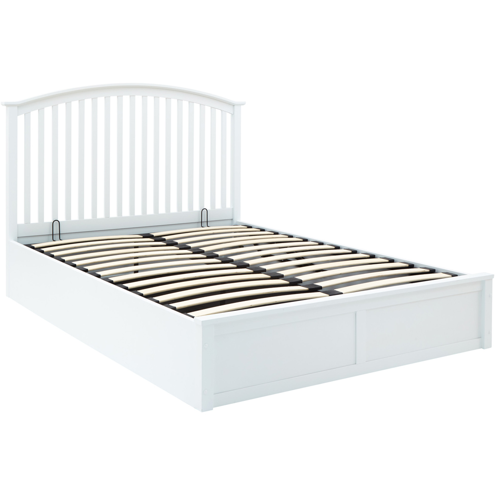GFW Madrid King Size White Wooden Ottoman Bed Image 3