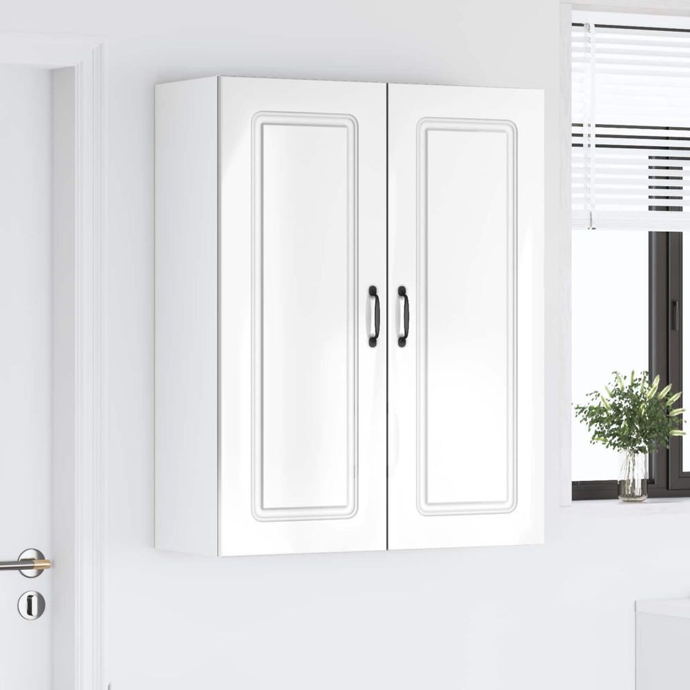 vidaXL 2 Door High Gloss White Kitchen Wall Cabinet Image 9