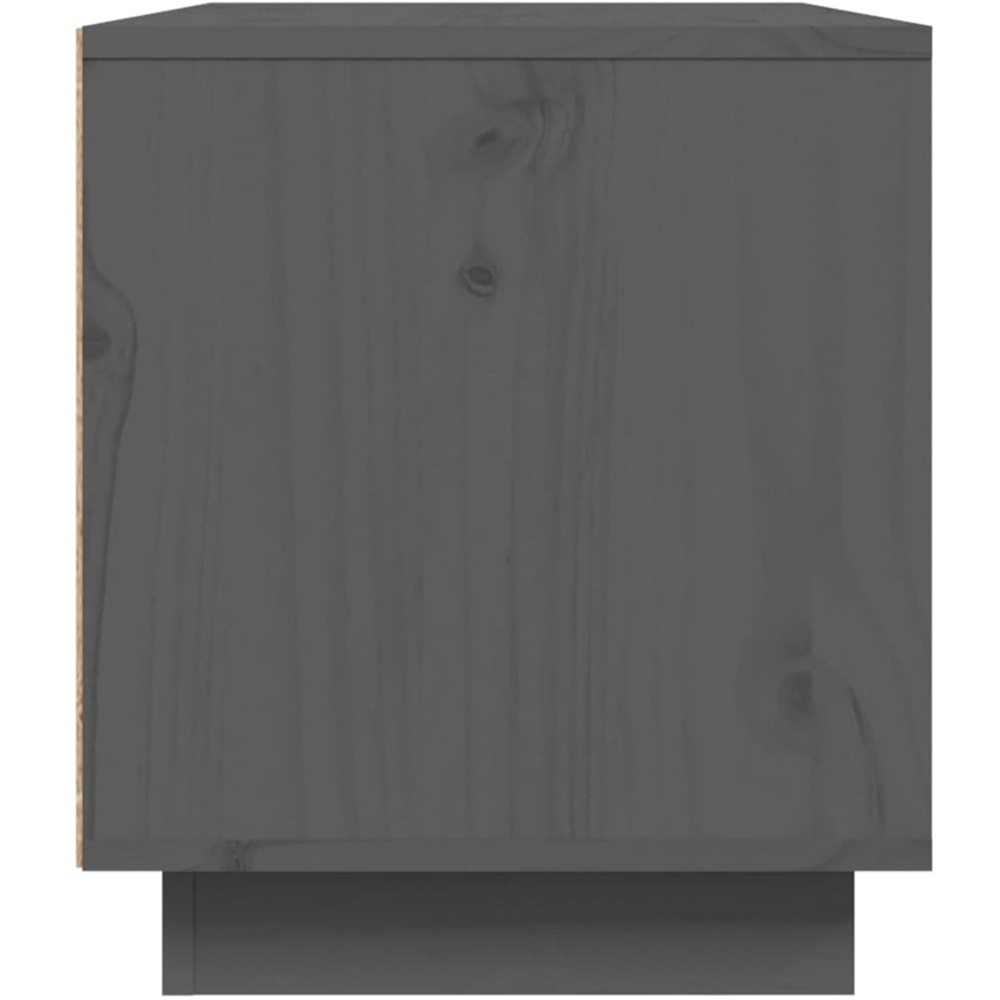 vidaXL 4 Shelf Grey Solid Pine TV Cabinet Image 5