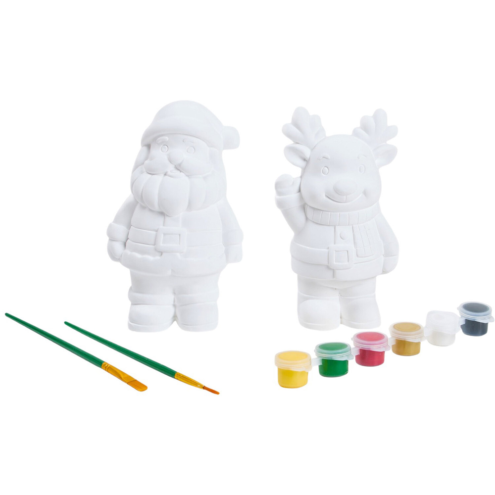 Paint Your Own Ceramic Santa and Reindeer Kit Image 3