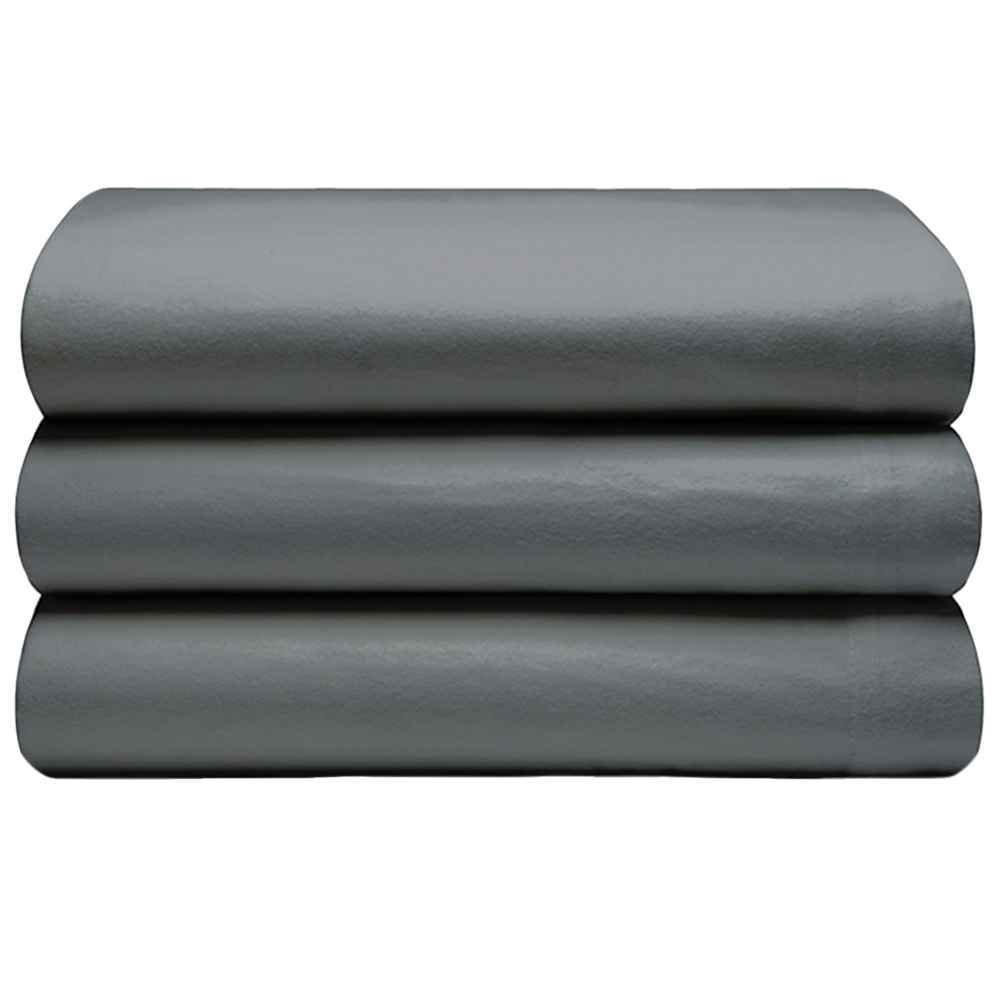Serene Double Charcoal Brushed Cotton Flat Bed Sheet Image 1