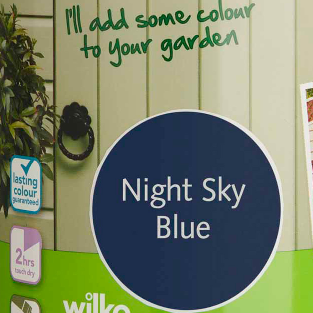 Wilko Garden Colour Night Sky Blue Wood Paint 1L Image 3