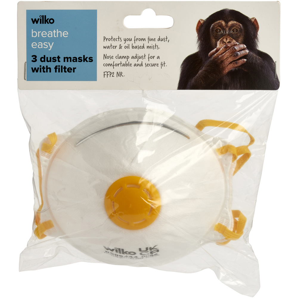 Wilko Dust Mask with Filter 3pk Image 5