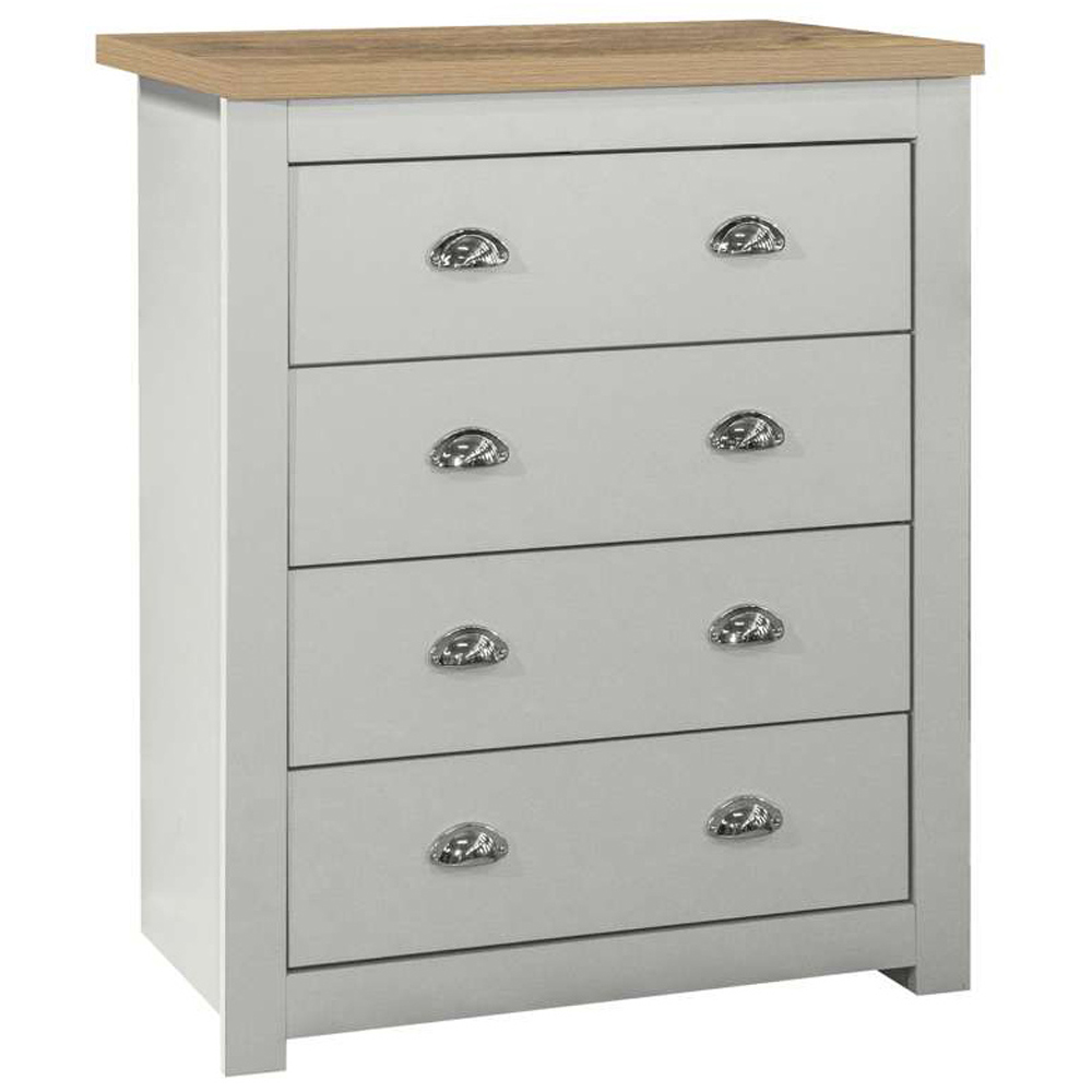 Highgate 4 Drawer Grey and Oak Chest of Drawers Image 2