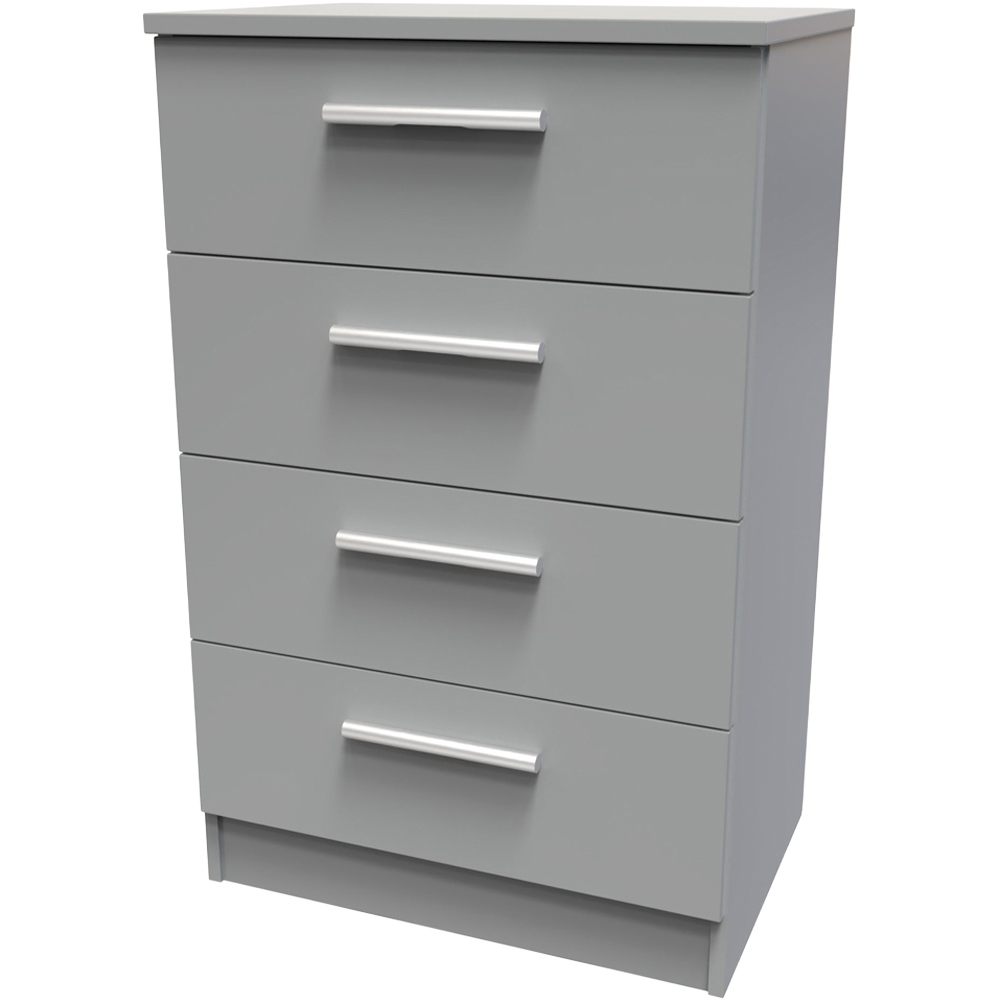 Crowndale Contrast 4 Drawer Dusk Grey Midi Chest of Drawers Ready Assembled Image 4