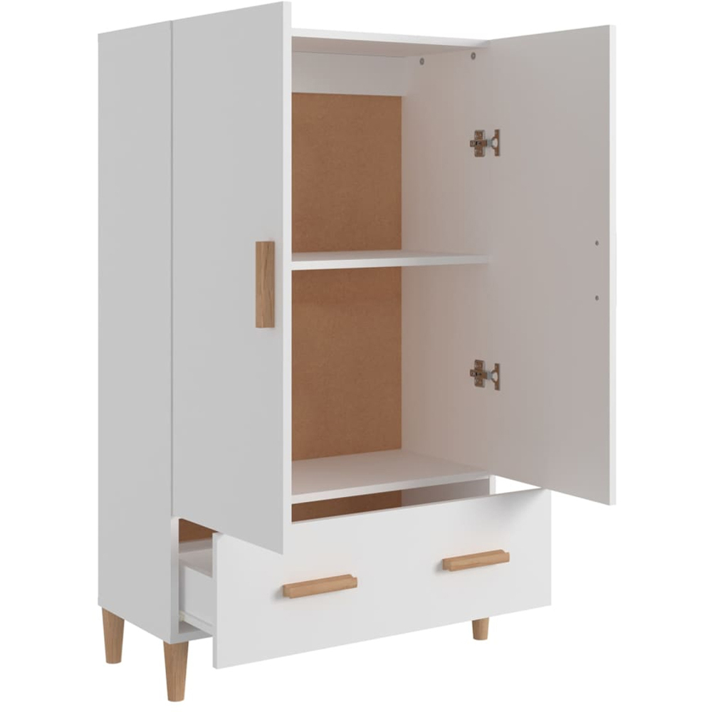 vidaXL 2 Door Single Drawer White Highboard Image 5
