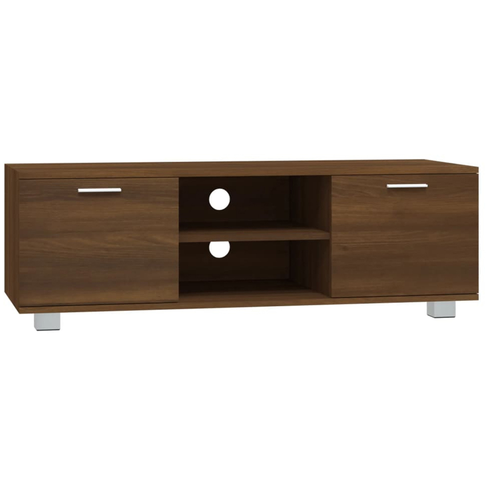 vidaXL 2 Door 2 Shelf Brown Oak TV Cabinet Image 2
