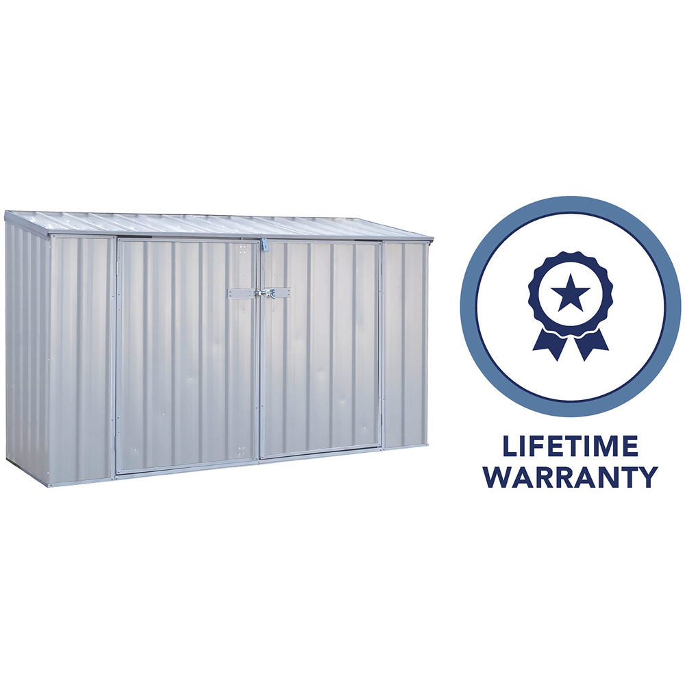 Mercia Absco 7.4 x 2.5ft Zinc Double Door Metal Bike Shed Image 3