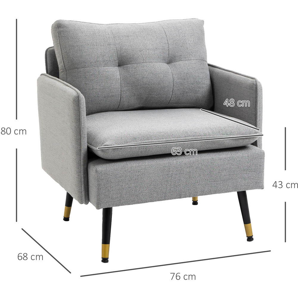 Portland Grey Polyester Upholstered Armchair Image 9