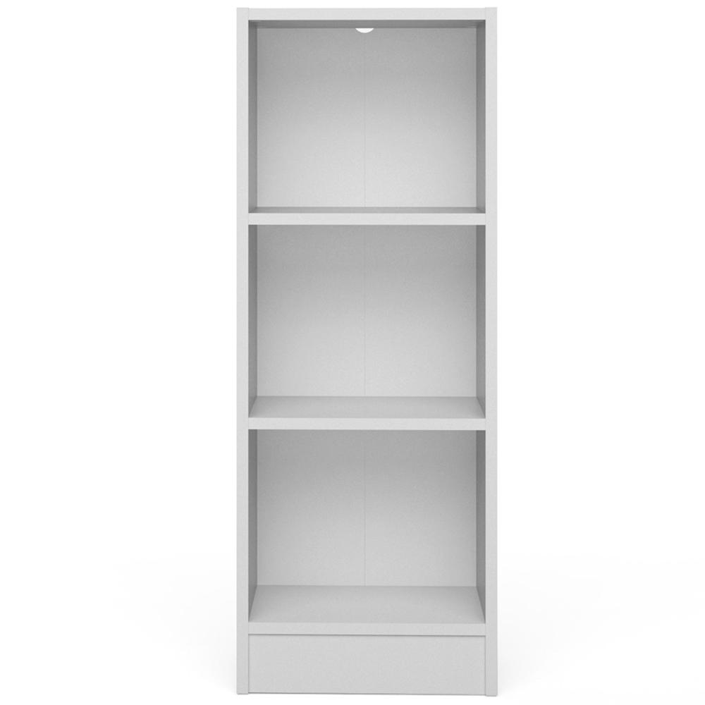 Florence Basic 2 Shelf White Narrow Low Bookcase Image 3