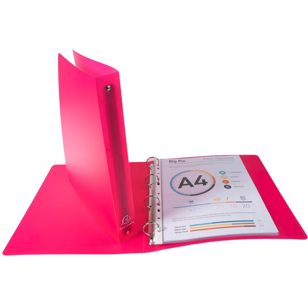Exacompta Chromaline Assorted Colour Polypropylene 4R Ring Binder 10 Pack Image 2