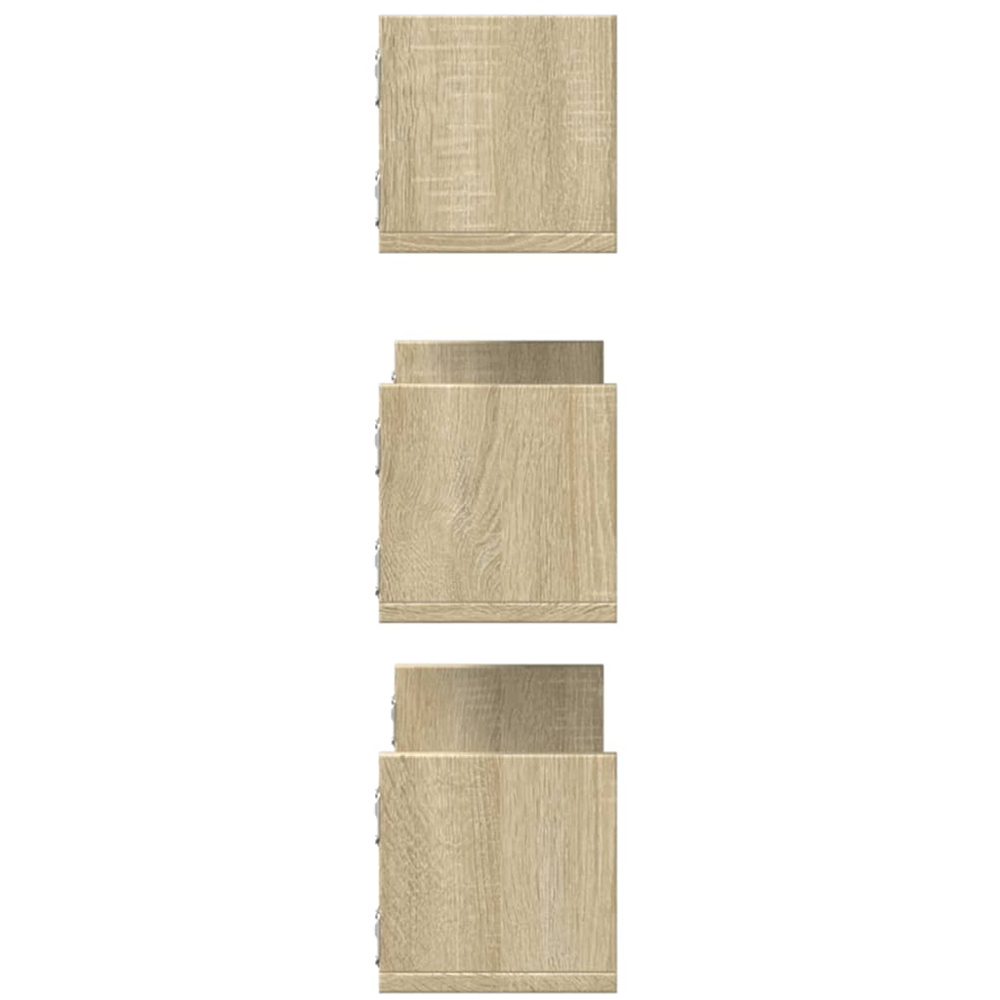 vidaXL 58 x 18 x 18cm Set of 3 Sonoma Oak Wall Shelf Image 4