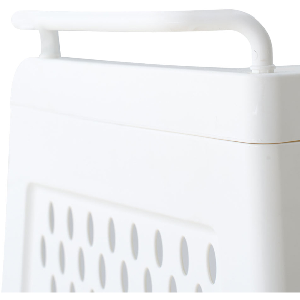 Living and Home 3-Tier White Foldable Plastic Storage Trolley Cart with Handles Image 5