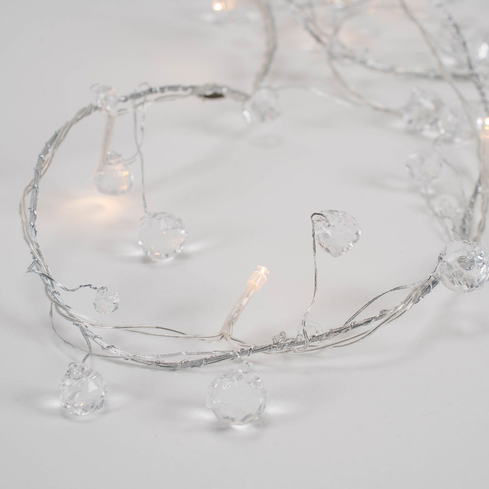 ValueLights 10 LED White Plastic Diamond String Lights Image 3