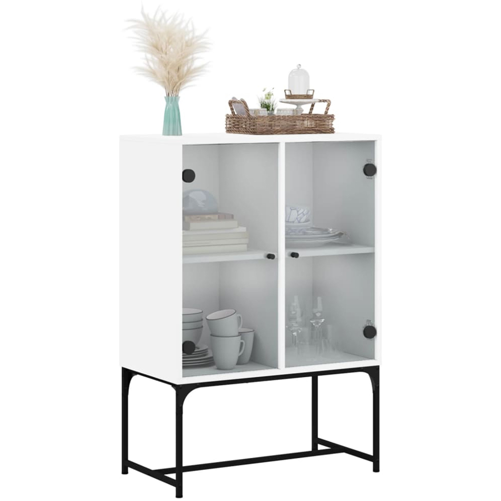 vidaXL 2 Door White Wooden Side Cabinet Image 3