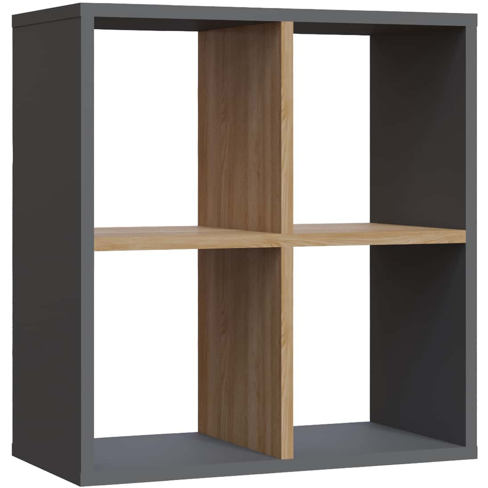 Decorotika Hansen 4 Shelf Anthracite and Oak Side Table Image 2
