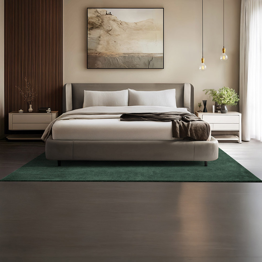 tectake Zonelle Green Short Pile Ultra Soft Rug 230 x 160cm Image 2