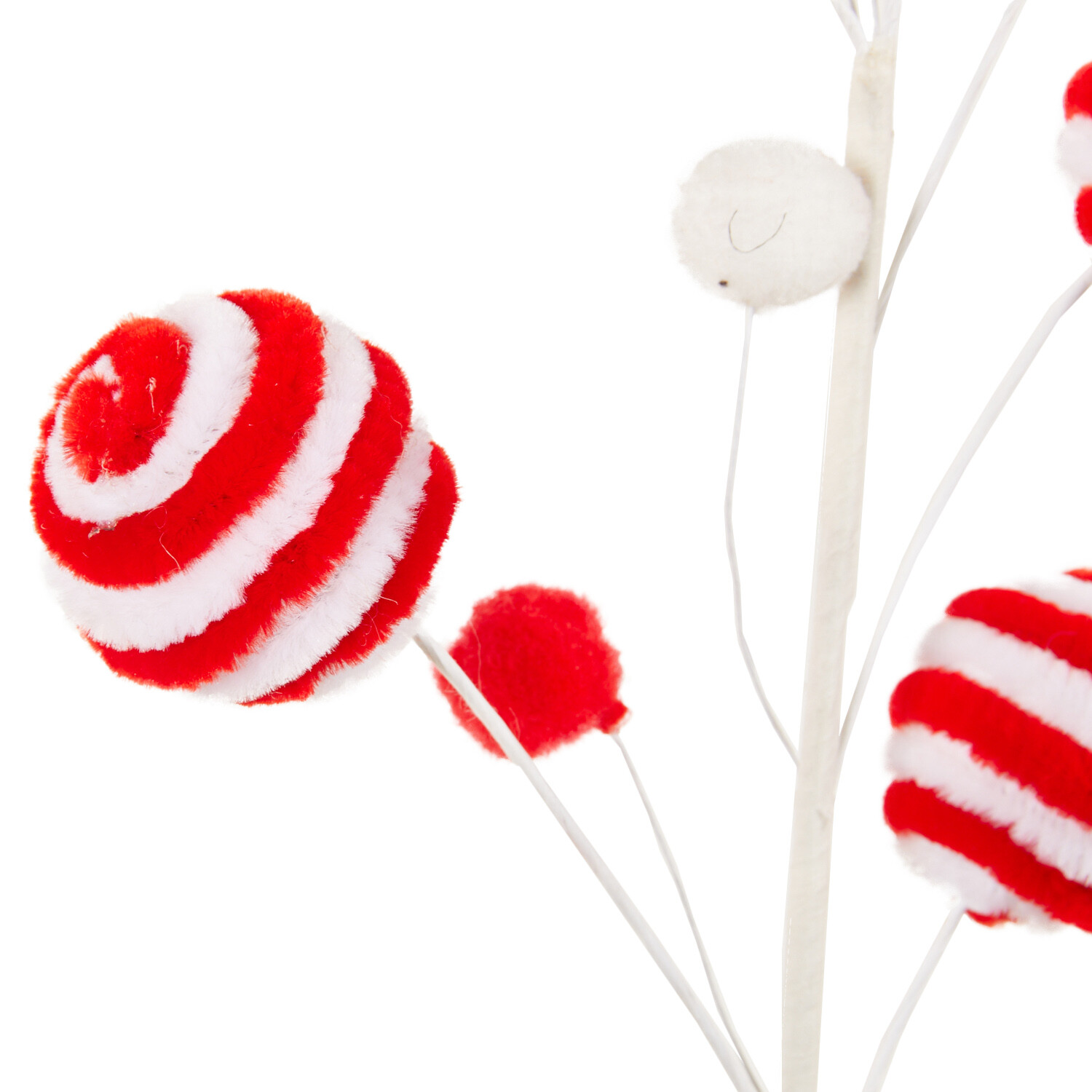 Candy Cane Pom Pom Pick - Red and White Image 4