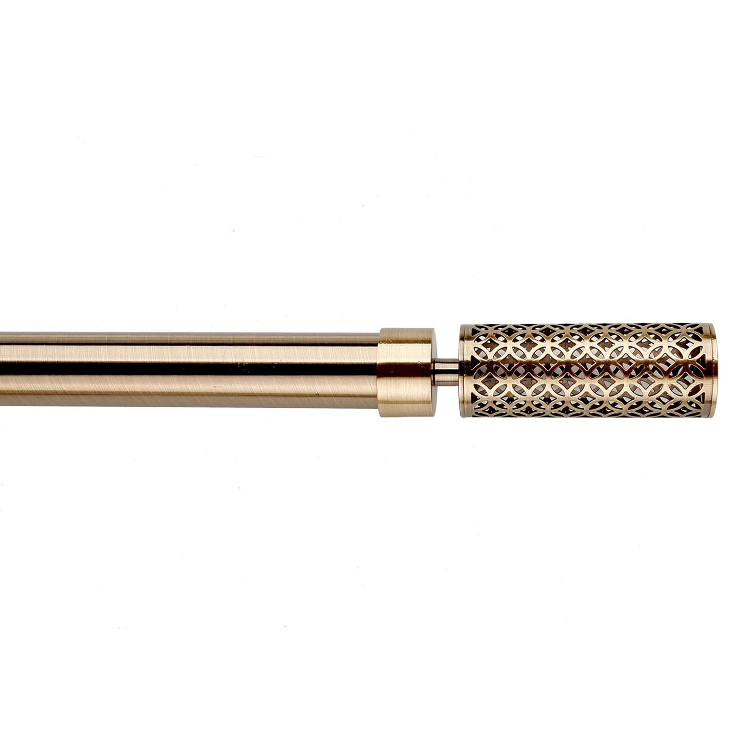 Geo 170 to 300cm Extendable Barrel Brass Curtain Pole Image