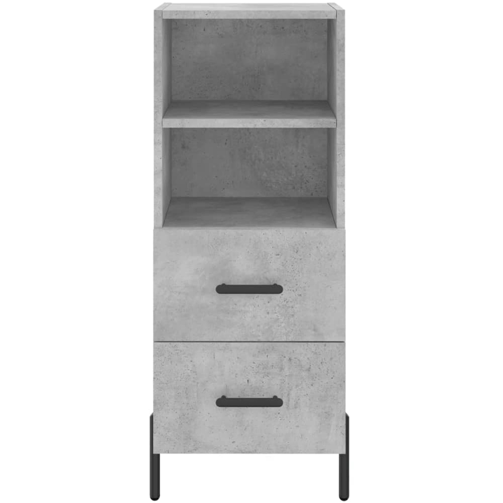 vidaXL Single Glass Door 2 Drawer 2 Shelf Concrete Grey Highboard Image 6